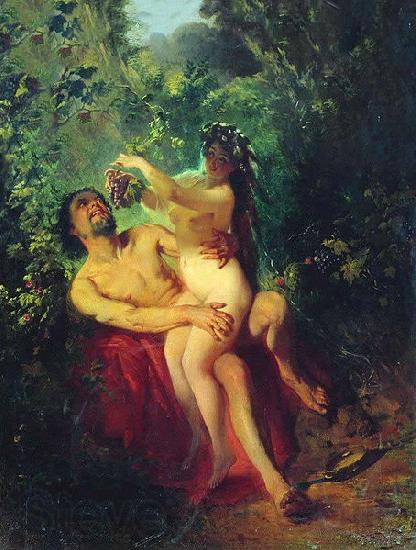 Konstantin Makovsky Satyr and Nymph Spain oil painting art